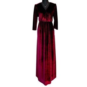 Baltic Born Sofia Mulberry Velvet Maxi Dress Size XL
